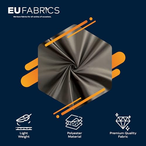 EU Fabrics 2 oz Ripstop Waterproof Fabric - 100% Polyester, 60 GSM, Ideal for Pet Bed Covers, Tent - Water Resistant, Light Weight Rip-Stop Fabric Material per Metre (Black - 1 Meter x 150cm)
