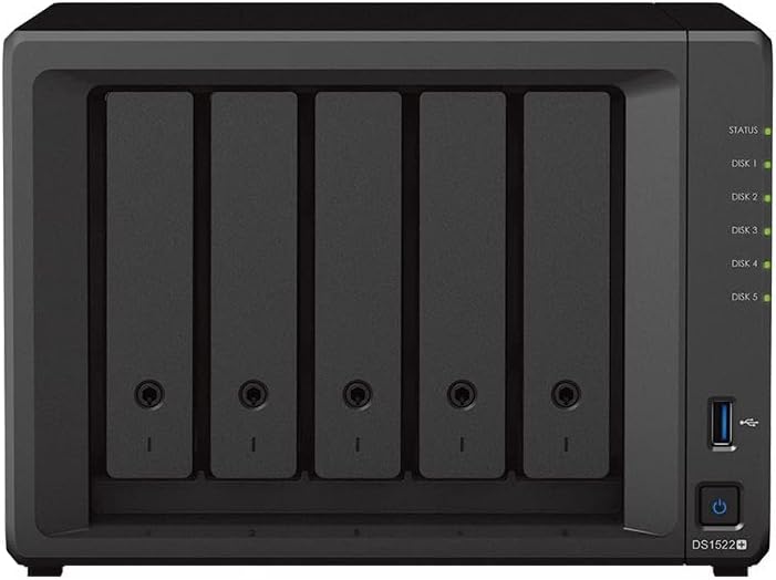 Synology DS1522+ 30TB 5 bay Desktop NAS solution, pre-installed with 5 x 6TB Seagate IronWolf Drives