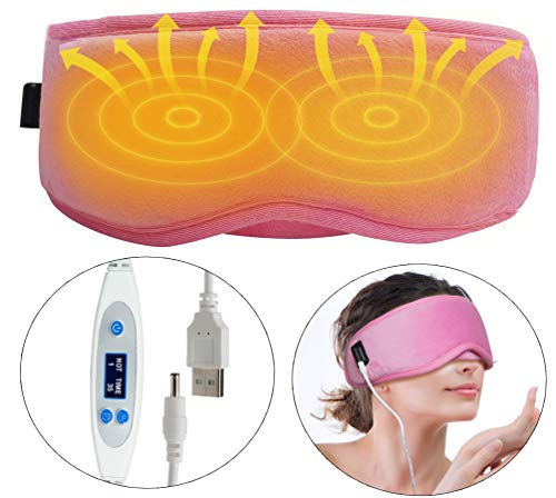 ARRIS Electric USB Heated Eye Mask with 5 Temperature Control, Pink