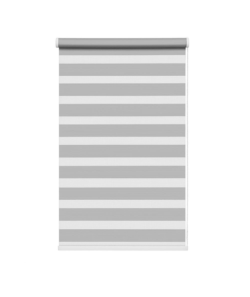 New Edge Blinds Silver Day & Night Zebra Roller Blind (165Cm Drop) - 80Cm