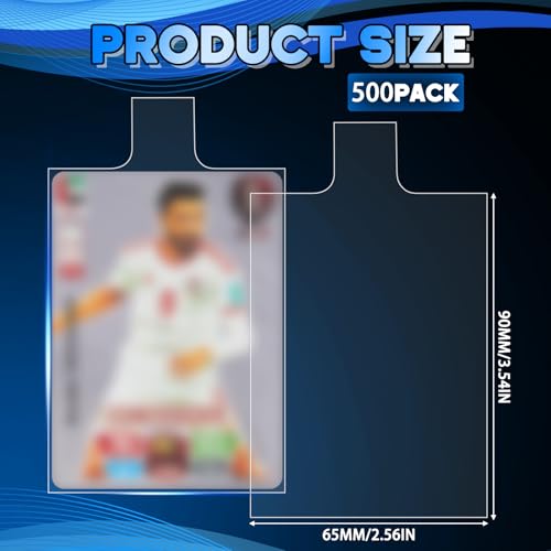 AmazingSpark 500 Counts Tabbed Sleeves Card Holders with Pull Tab Sleeves for Grading Submission, Sports Card
