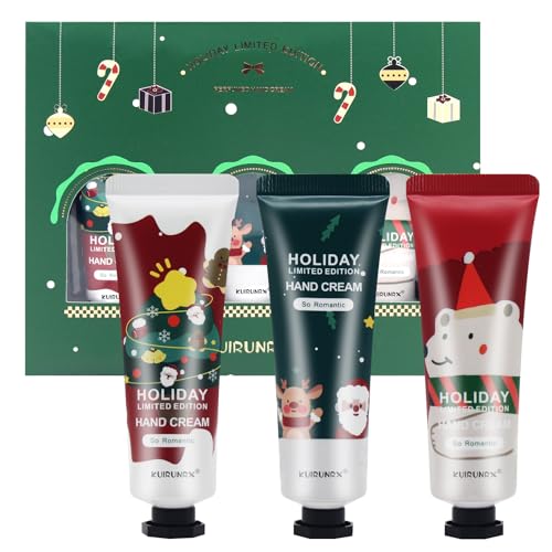 KUIRUNRX® Set de Crema de Manos,Regalo de Crema Manos Navidad,Hidratante para Manos y Pies Secos,Crema de Manos Nutritiva (verde, 3 pcs)