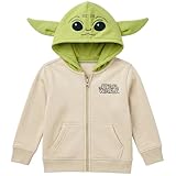 Star Wars Kids Hoodie - The Mandalorian Grogu Baby Yoda Zip-Up Sweatshirt/Costume Hoodie – Adorable and Cozy Little Kids Outfit, for Juvy Size 7 Years