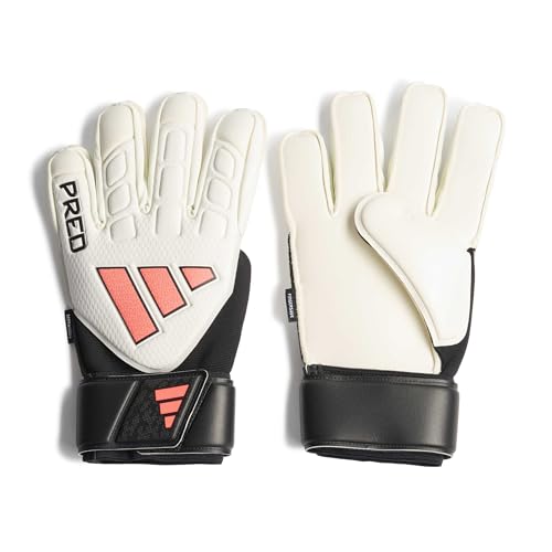 adidas Mixte Predator Match Fingersave Goalkeeper Glove Gloves, White/Black/Solar Turbo, 10