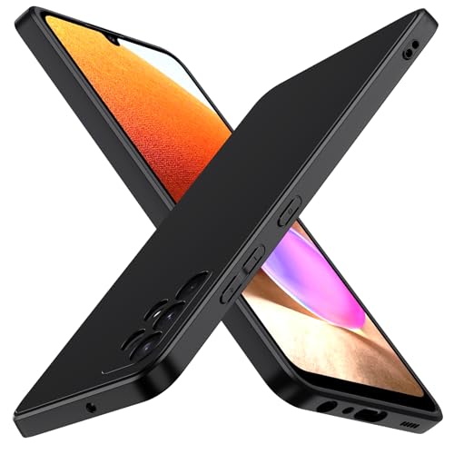iVoler Cover in Silicone per Samsung Galaxy A32 4G con Protezione Della Fotocamera, Ultra Sottile Custodia in TPU Morbida Anti-Graffio Antiurto Protettiva Case, Nero