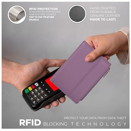 Image of Oak Leathers Wallet For Women Full Grain Leather - Small RFID Coin Purse Credit Card & ID Holder for Ladies,Bifold Wallets for Teenager | Small