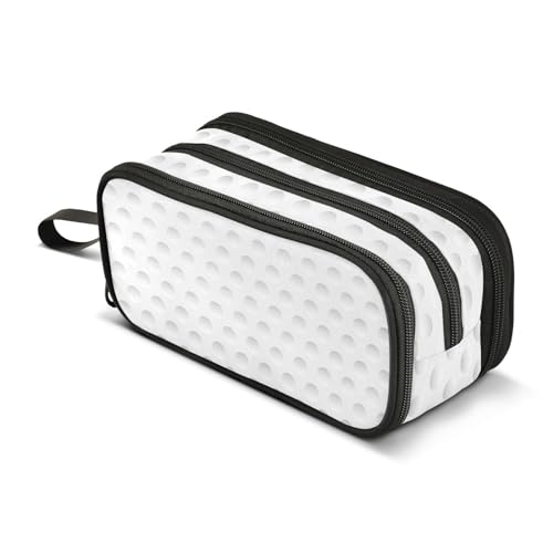 Image of ZAZYXTJ Golf Ball Large Capacity Pencil Case 3 Compartment Pen Pouch Storage Canvas Makeup Bag for School Office Teen Girl Boy Men Women