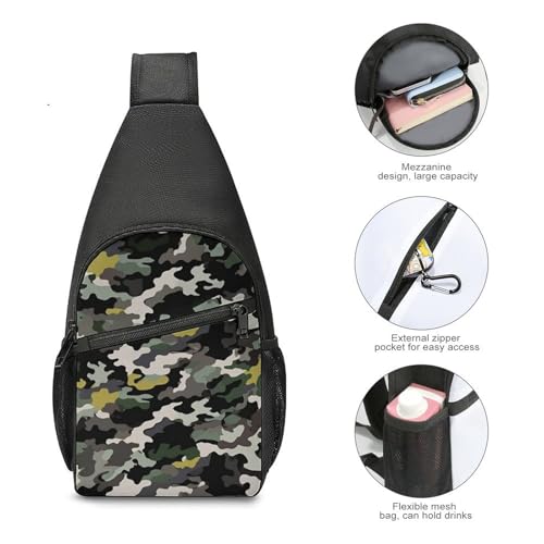 Mochila tipo bandolera abstracta camuflaje para senderismo miniatura 5