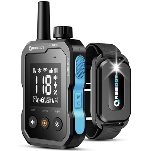 ABBIDOT Collier de Dressage pour Chien - 3500m, Modes Personnalisés, Collier Anti Aboiement Rechargeable et étanche avec Télécommande, Collier Electrique...