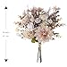 Peauley 16-inch Artificial Fake Flowers Silk Table Arrangements Faux Plastic Floral Centerpieces for Home with Roses, Dandelions, Daisies, Hydrangea, Eucalyptus, Chrysanthemums and Hollyberries