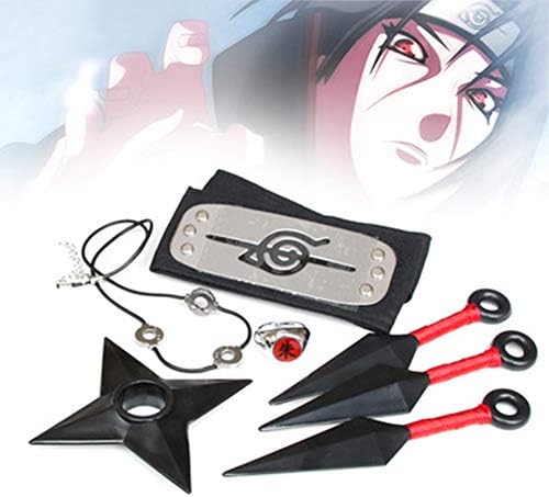 JUZIPI 5pcs Ginkago Ninjia Naluto Costume Include Headband Nacklace Ring and Armys for Cosplay