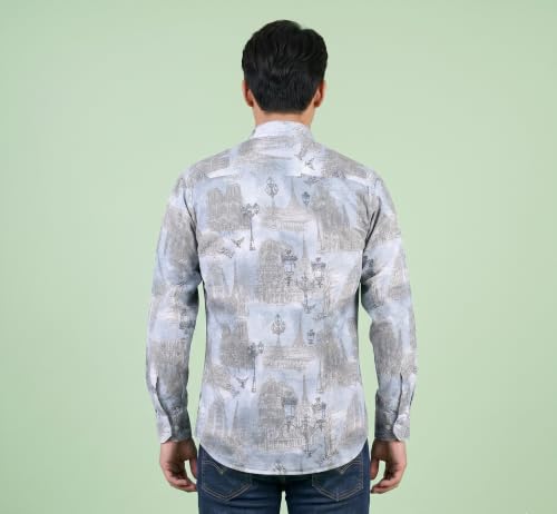 Image of UNM Men's Printed, Slim Fit, Casual Shirt.