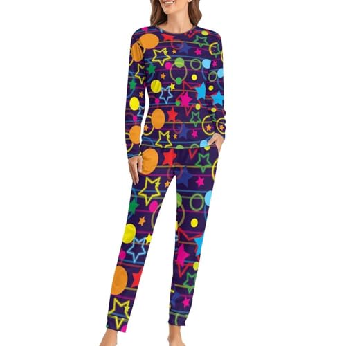 Ensemble pyjama femme anti-froid t-shirt manches longues et pantalon sleepwear