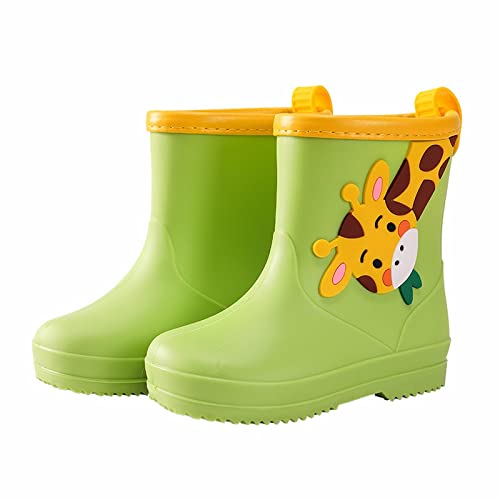 Rain Boots Toddler Boys Girls Giraffe Cartoon Rain Boots Kids Short Rainboots Easy-On Lightweight And Waterproof