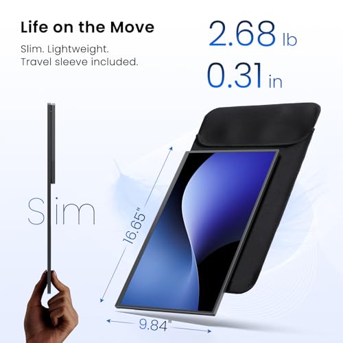 Image of UPERFECT Wireless Portable Monitor with Battery 10000mAh, 18.5 inch 1080P FHD 100Hz 145% sRGB QLED Gaming Monitor with Stand, Bag & VESA, Large Second Screen for Laptop, Computer, Phone, Game Consoles
