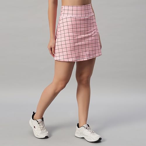 Image of Mehrang Skirt with Shorts for Women's & Girl's Solid High Waist Flared Skater Short Mini Skirt