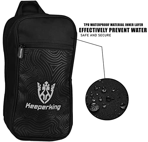 Keeperking Bolsa de guantes de portero para 2 pares y accesorios, bolsa de guantes de portero de fútbol, bolsa de portero de fútbol, bolsa de deporte (negro) - imagen 4