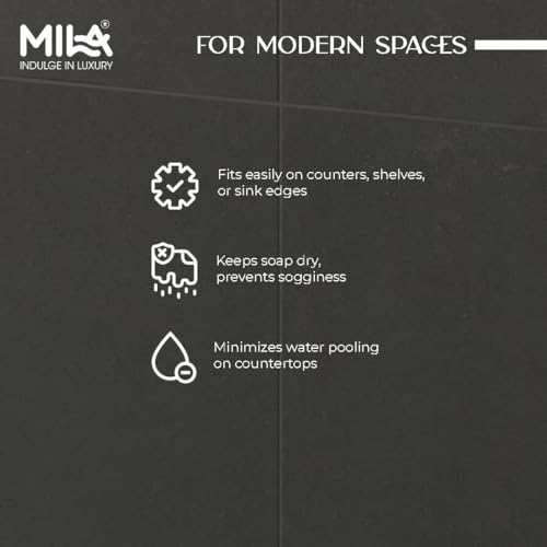 Image of Mila Floro Premium SS304 Wall Mounted Soap Dish | Chrome Finish Rust-Proof Square Soap Holder for Bathroom, Kitchen & Wash Basin