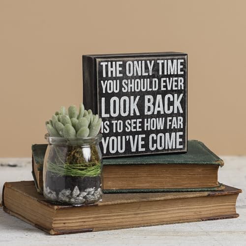 Primitives-by-Kathy-Classic-Box-Sign-5-x-5-Inches-Look-Back Primitives by Kathy Classic Box Sign 5 x 5 Inches Look Back