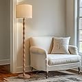 BOBOMOMO 62" Rustic Floor Lamp for Living Room, Retro Farmhouse Floor Lamp Rotary Switch, Resin Standing Lamp for Living Room, Corner, Dining Room, Bedroom, House