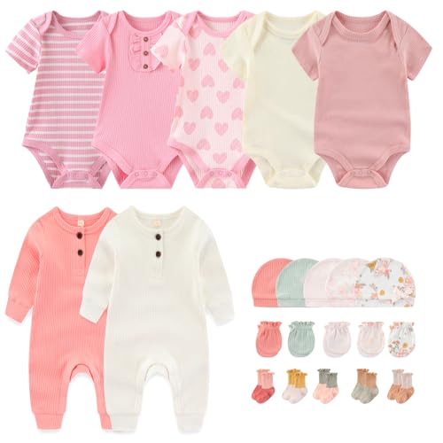 Image of MAMIMAKA Newborn Layette Gift Set 22-Piece Baby Boy Girl Bodysuits Infant Outfits Essentials and Accessories 0-12 Months