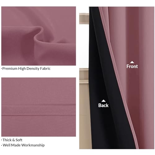Image of HOMEMONDE Blackout Curtains for Window 5 Feet - Room Privacy 90% Room Darkening Curtain with Rod Pocket Style, Black Blacking & Noise Reducing 1 Piece - (60 Inch, Lavender)