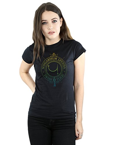 Harry Potter Women's Wingardium Leviosa Spells Charms T-Shirt Small Black