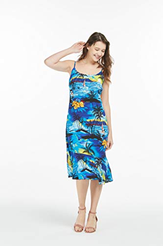 Image of Hawaii Hangover Family Matching Hawaiian Clothes, Sunset Blue | Family matching Hawaiian outfits, Sunset Blue, lightweight rayon, machine washable, tropical print, luaus, cruises