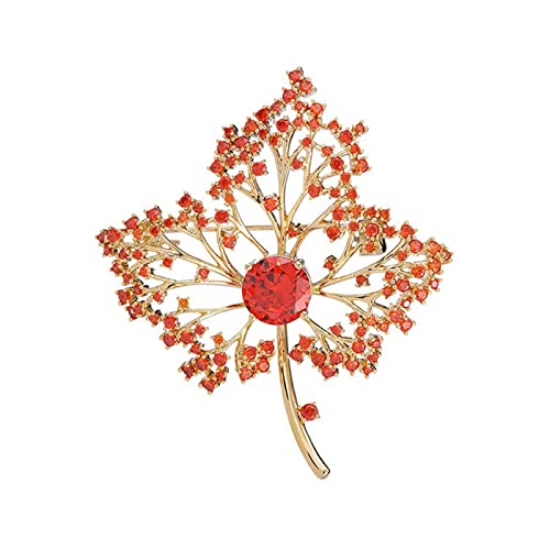Broche de manteau anti-glisse en zircon et feuille d'érable pour fermer un cardigan
