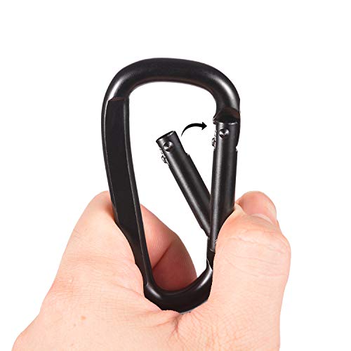 Image of Carabiner Clip, 3 inch Iron Heavy Duty Carabiners 855lbs-11KN /2475lbs for Hammocks, Camping Accessories,Hiking,Keychains,Outdoors and Gym etc,D Shaped Spring Hook Small Carabiners for Dog Leash,Harness.