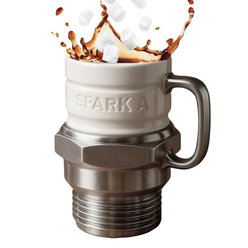 Caneca de vela de ignição, caneca de café com design de vela de ignição para motor automotivo, presente inovador inspirado no carro para amantes de carros, engrenagens, mecânico, colecionador, homens