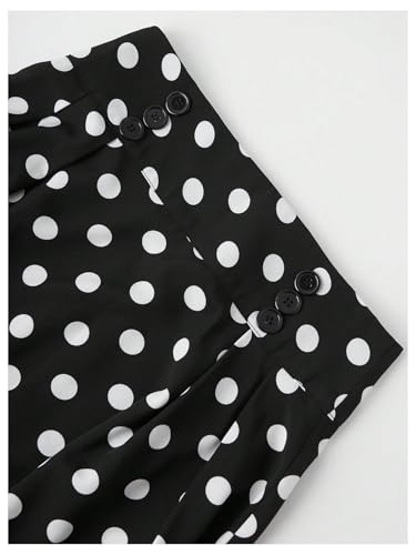 WDIRARA Women's Polka Dots Flared Midi Skirt Vintage High Waisted A Line Skirts3