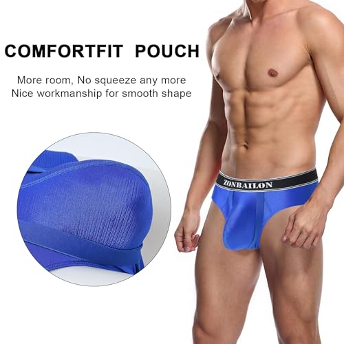 Mens Bulge Enhancing Briefs Ice Silk Underwear Ball Pouch with Support Strap Silky Smooth Sexy Bikini2