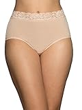 Vanity Fair Women's Flattering Lace Panties: Lightweight & Silky with Superior Stretch, Beige, 7