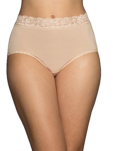 Vanity Fair Women's Flattering Lace Panties: Lightweight & Silky with Superior Stretch, Beige, 7