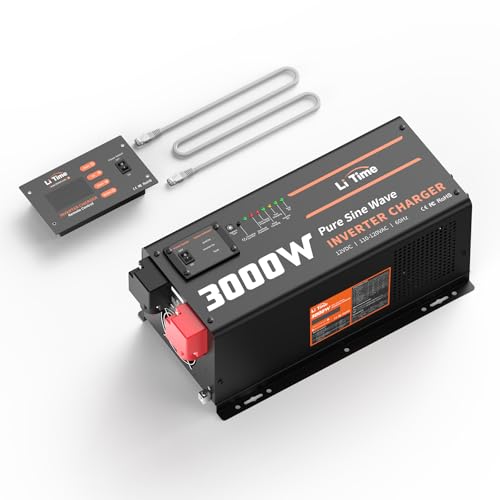 Image of LiTime 3000W Pure Sine Wave Inverter Charger, LCD Display 12V DC to 120V AC