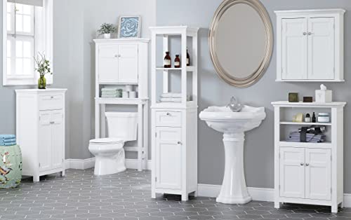 Spirich Over The Toilet Storage Cabinet, Bathroom Shelf Over The Toilet, Over Toilet Bathroom Organizer (White) #TOP6