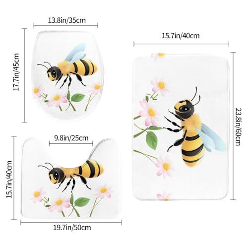 Tapis de sol de bain abeilles pour WC et salle d'eau - 3