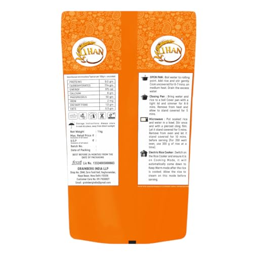 Image of Lihan Biryani Basmati Rice | Extra Long Grain | Naturally Aged, Aromatic & Non-Sticky | Perfect for Royal Biryani & Pulao | 1kg Pack
