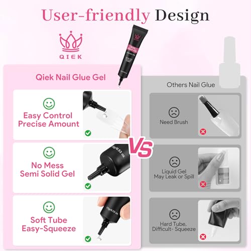 Image of U V Nail Tips Gel Glue, 15g Clear Lamp Curing Adhesive | 15g crystal clear solid gel glue for false acrylic nails, lamp cured with long-lasting hold and no yellowing.