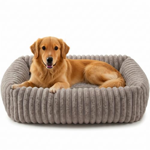 Image of FURTIME Medium Dog Beds for Medium Dogs Washable, Orthopedic Dog Bed, Rectangle Warming Soft Calming Sleeping Puppy Bed Durable Pet Bed with Anti-Slip Bottom
