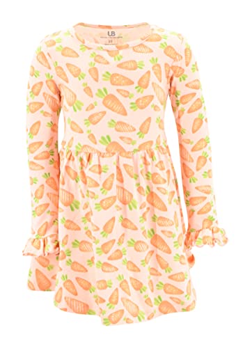Image of Girls Long Sleeve Ruffled Dresses for Toddlers and Kids