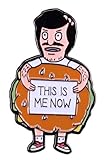 Gene Belcher This Is Me Now Bob Haircut Moustache Bald Hamburger Costume Mascot Bob's Burgers Animated Comedy Cartoon TV Show 1.3' Enamel Pin Badge