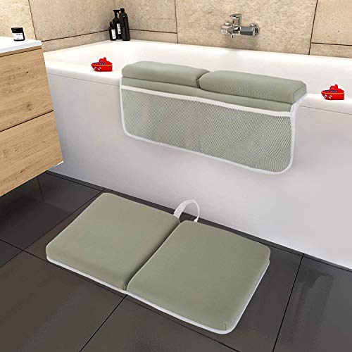 SZWORLDS Bath Kneeler and Elbow Rest Pad, Baby Bath Kneeler Bathtub, Kneeling Pad and Elbow Support for Knee & Arm Support Bathtub Kneeler Pad for Baby Bath Accessories Time and Baby Shower Gift