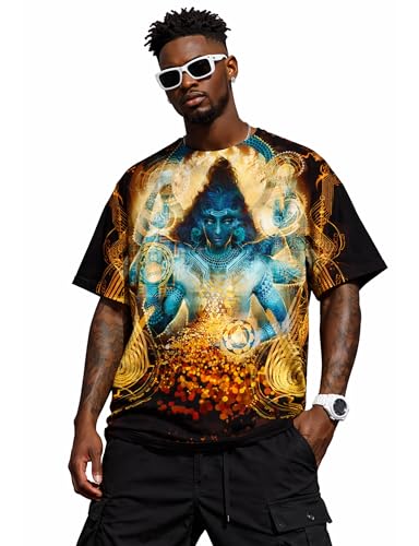 Image of STAND OUT All Over Printed Shiva, Krishna, Hanuman, Kali, Ram and Ravana, Ramayan, Bagavath Githa, Buddha Religious, Spiritual, Hindu Gods T-Shirts