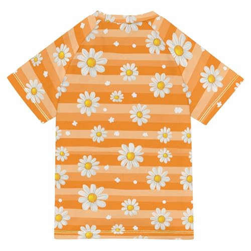 Adorable Daisies Boy Bathing Suit UV Protection Basketball Shirt Swimwear Beach Tops 3T2