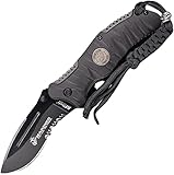 US MARINE CORPS TACTICAL FOLDING KNIFE - HEAVY DUTY BLACK