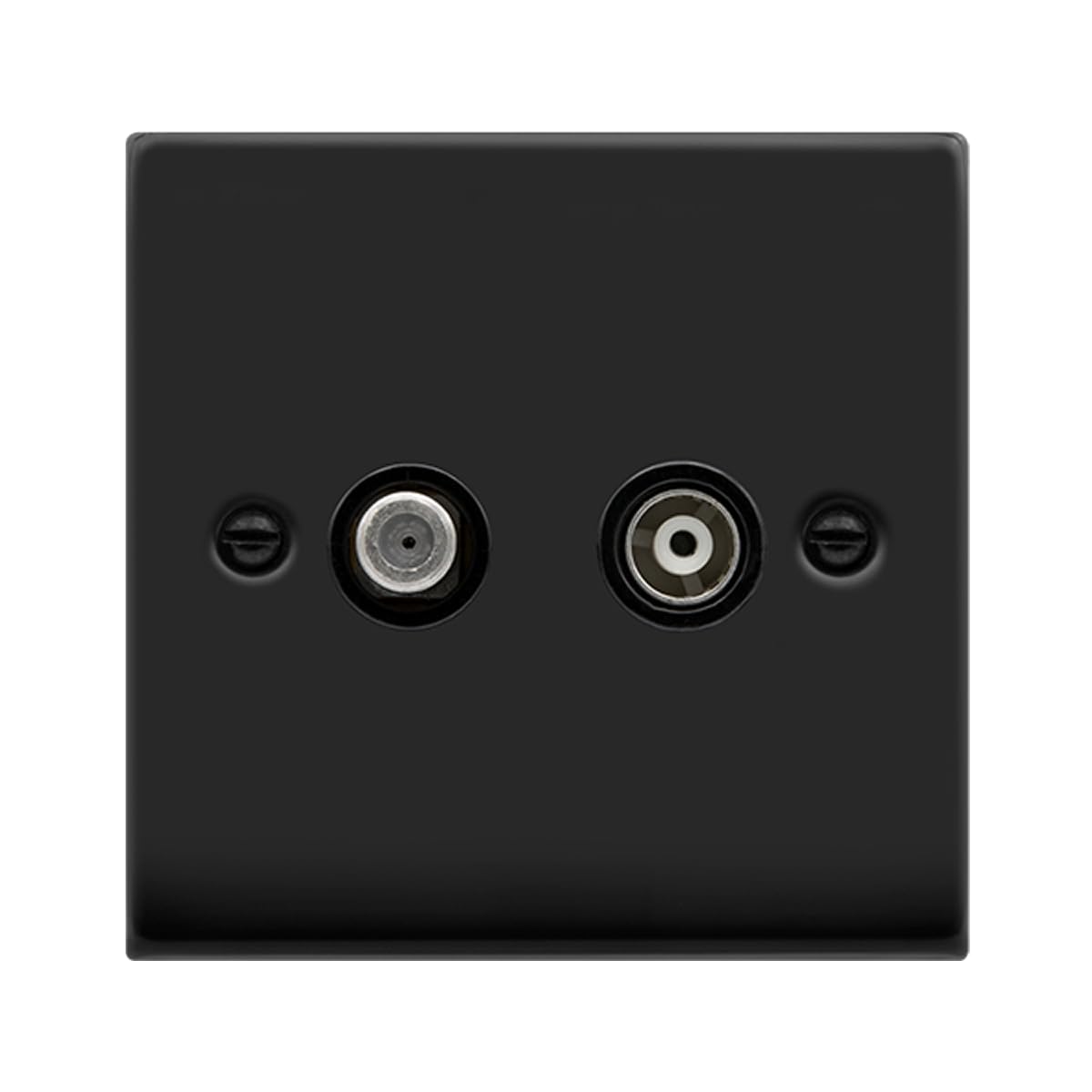 Click Matt Black Satellite & Coaxial Socket 1 Gang
