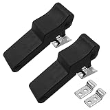 Biaungdo 2 Pcs Flexible Rubber Draw Latch, Black Soft Over Center Thermoplastic Elastomer Boat Latch Rubber Latch with Stainless Steel Keeper & Bracket for Cooler/Boat Compartment/Cargo Box