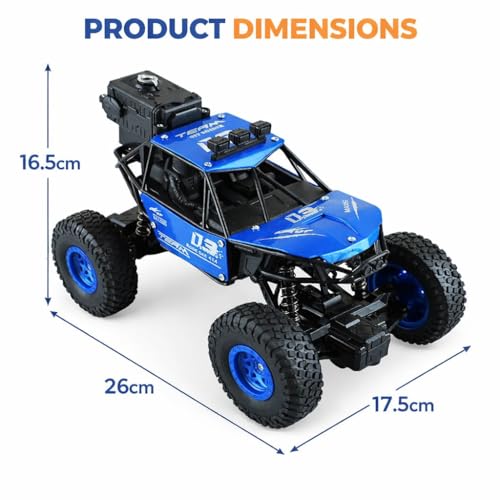 Image of Braintastic Rock Climbing RC Cart Off-Road Rock Crawler Truck Vehicle 2.4ghz 2wd 1: 20 Radio Remote Control Car Toys for Kids 5+ Years (Blue)